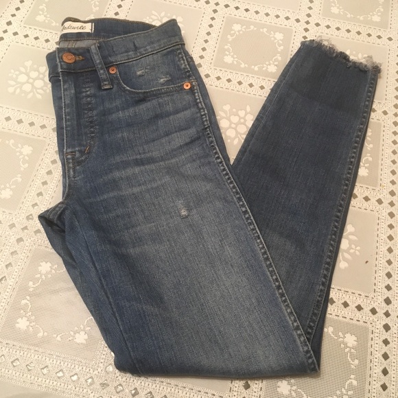 Madewell 9" High-rise Skinny Jeans In Allegra Wash: Rip And Repair, Sz 24 - Picture 10 of 16